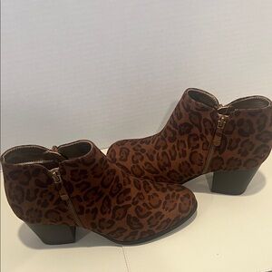 Style & Co. Brown Leopard Ankle Booties